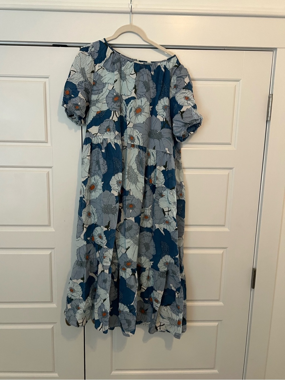 NWOT loft woodland floral poppy blue dress size medium